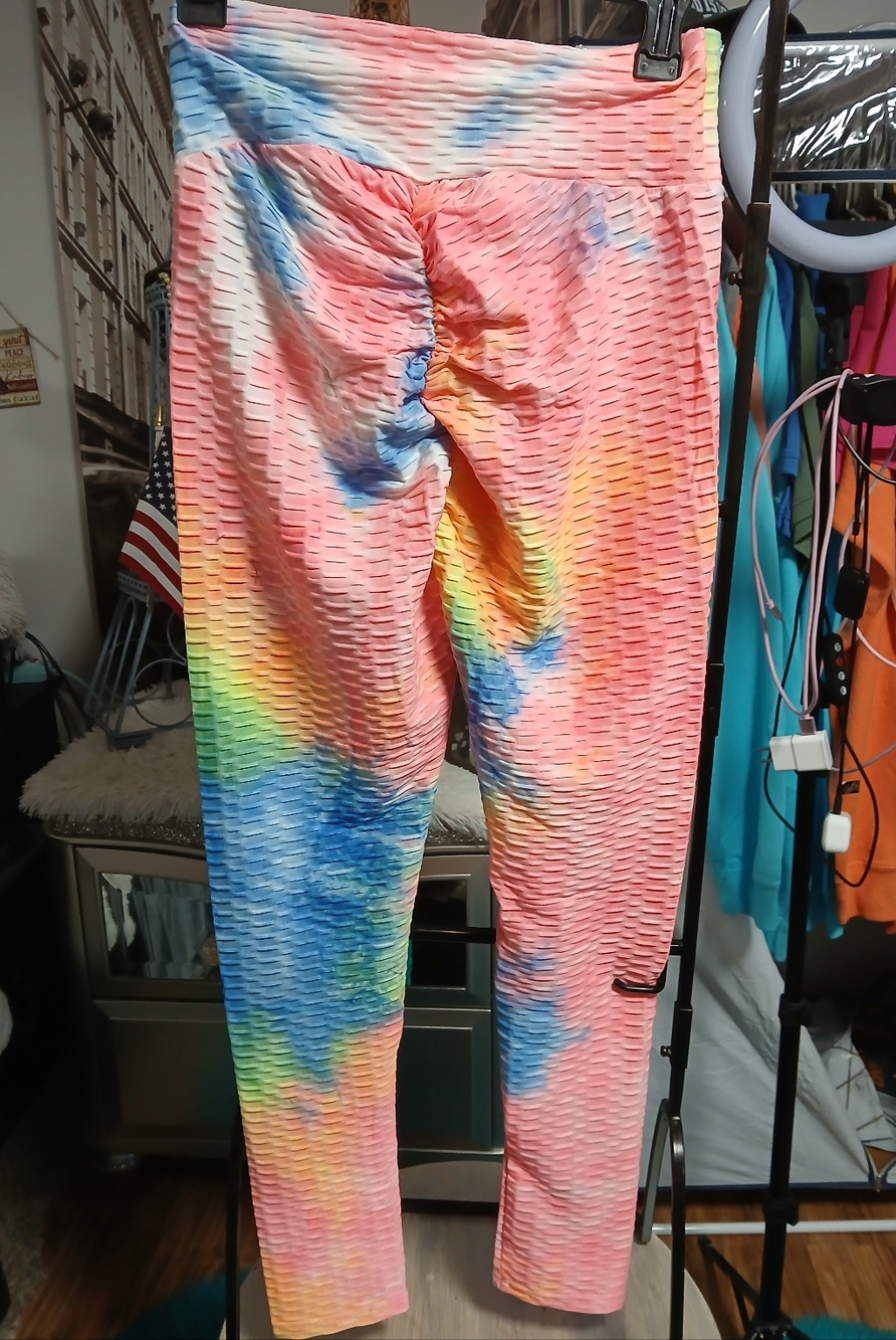 Society Pink Multi Tie-Dye Textured Leggings